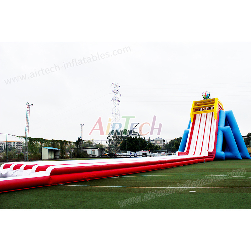 Commercial adults and kids 4 lanes slip and slide giant inflatable hippo water slide for sale