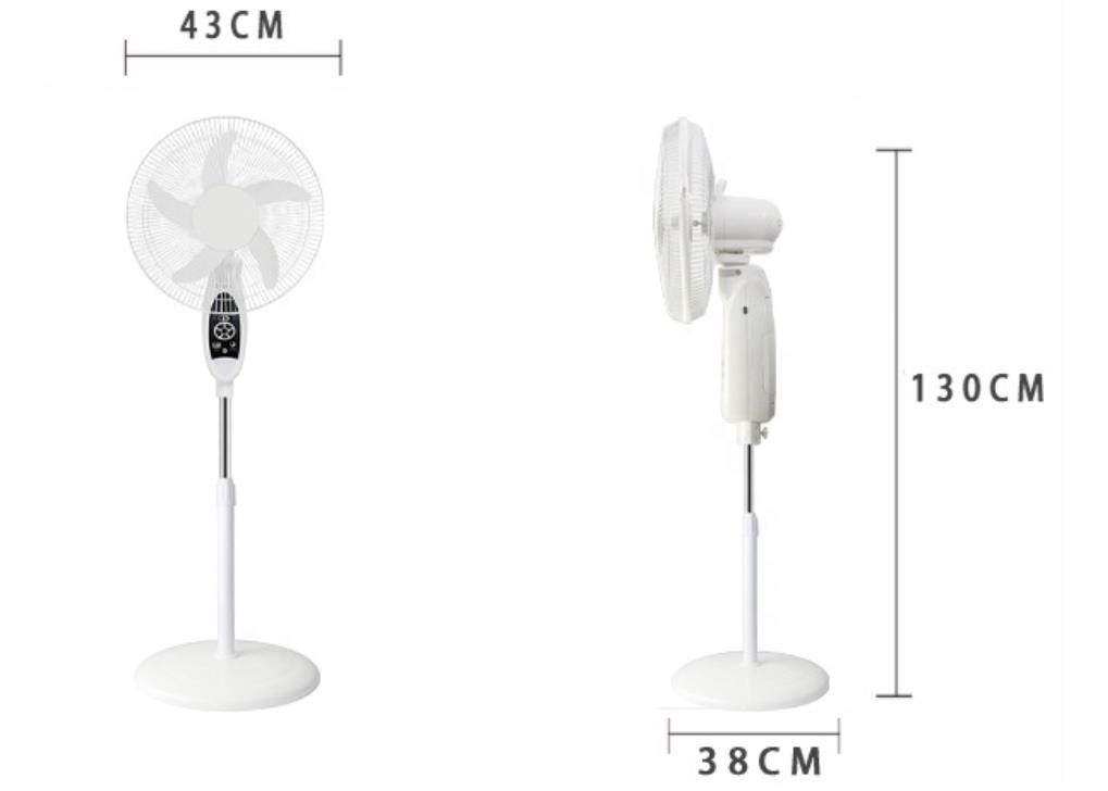 Airtechz New big solar defender fan rechargeable standing fan with solar panel 18inch with lithium battery