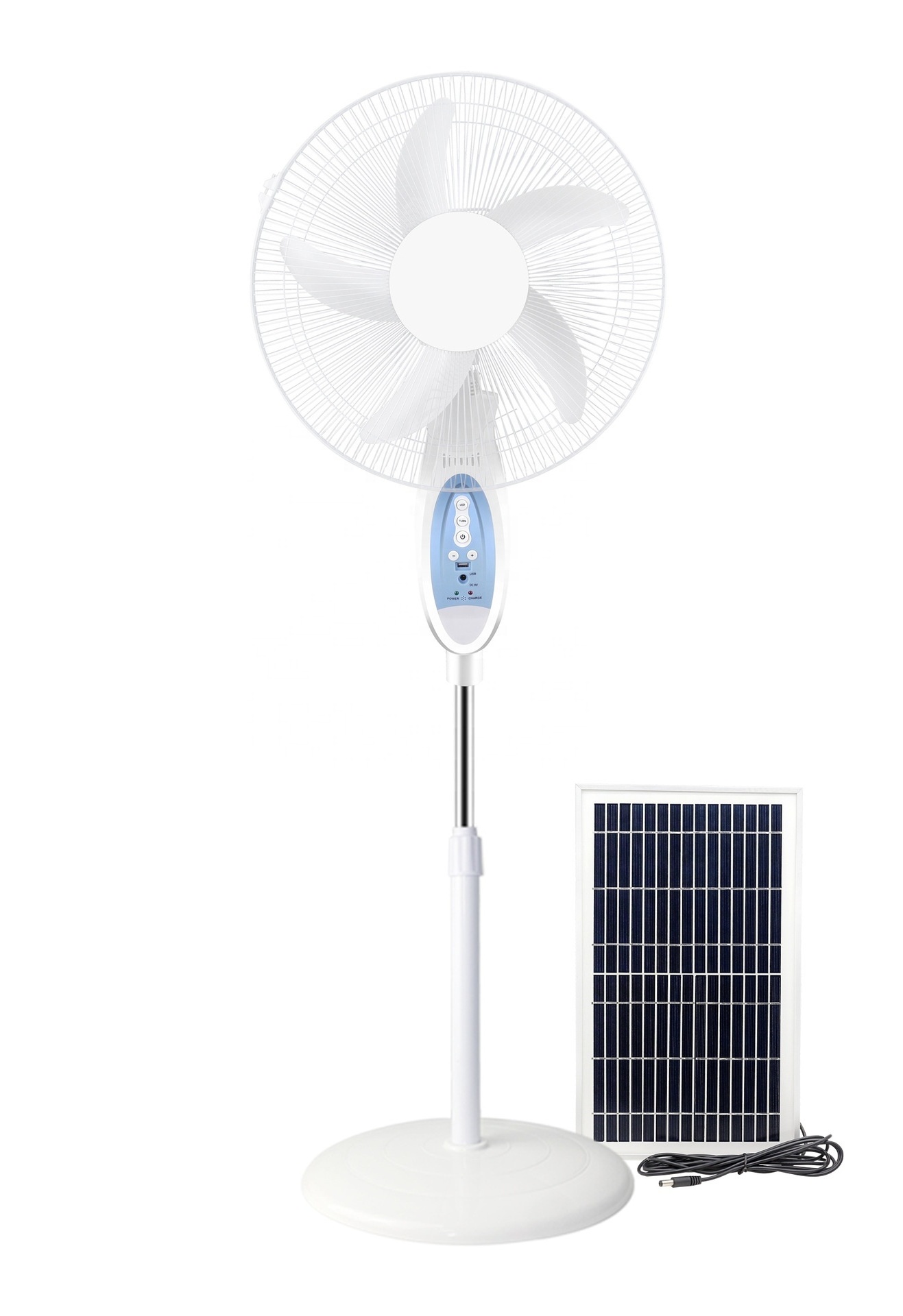 Airtechz New big solar defender fan rechargeable standing fan with solar panel 18inch with lithium battery