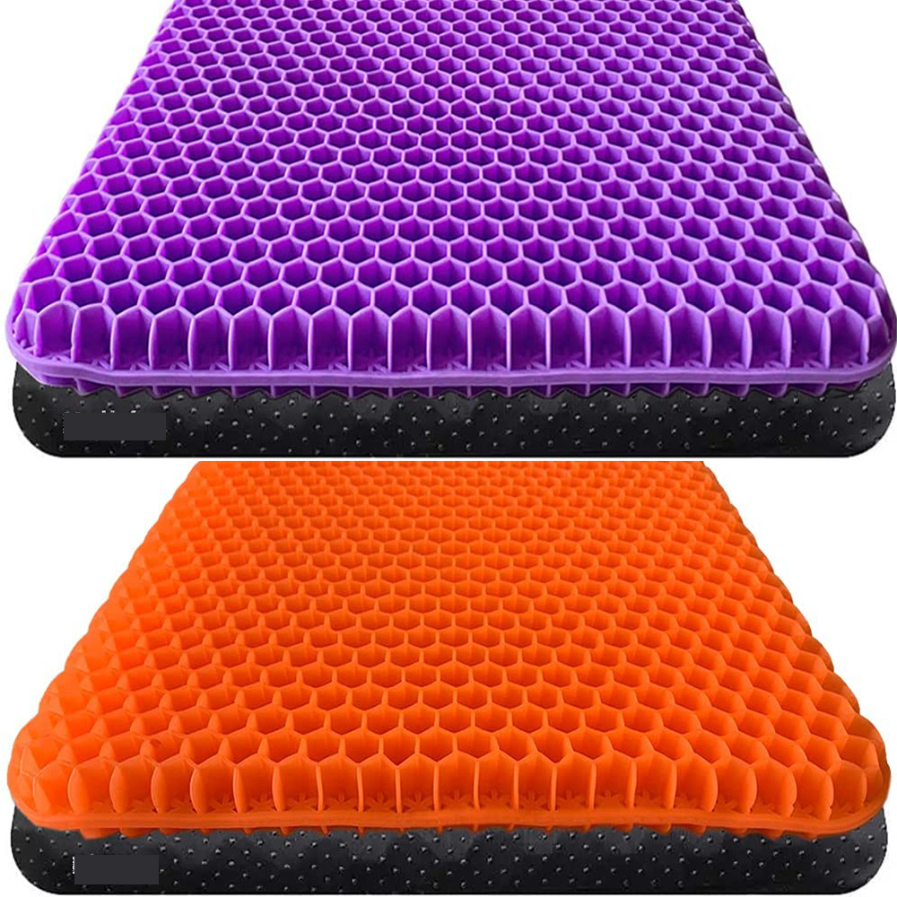 Bed Function pillow TPE silicone honeycomb Gel Seat Cushion Double Thick for Long Sitting with Non-Slip Cover