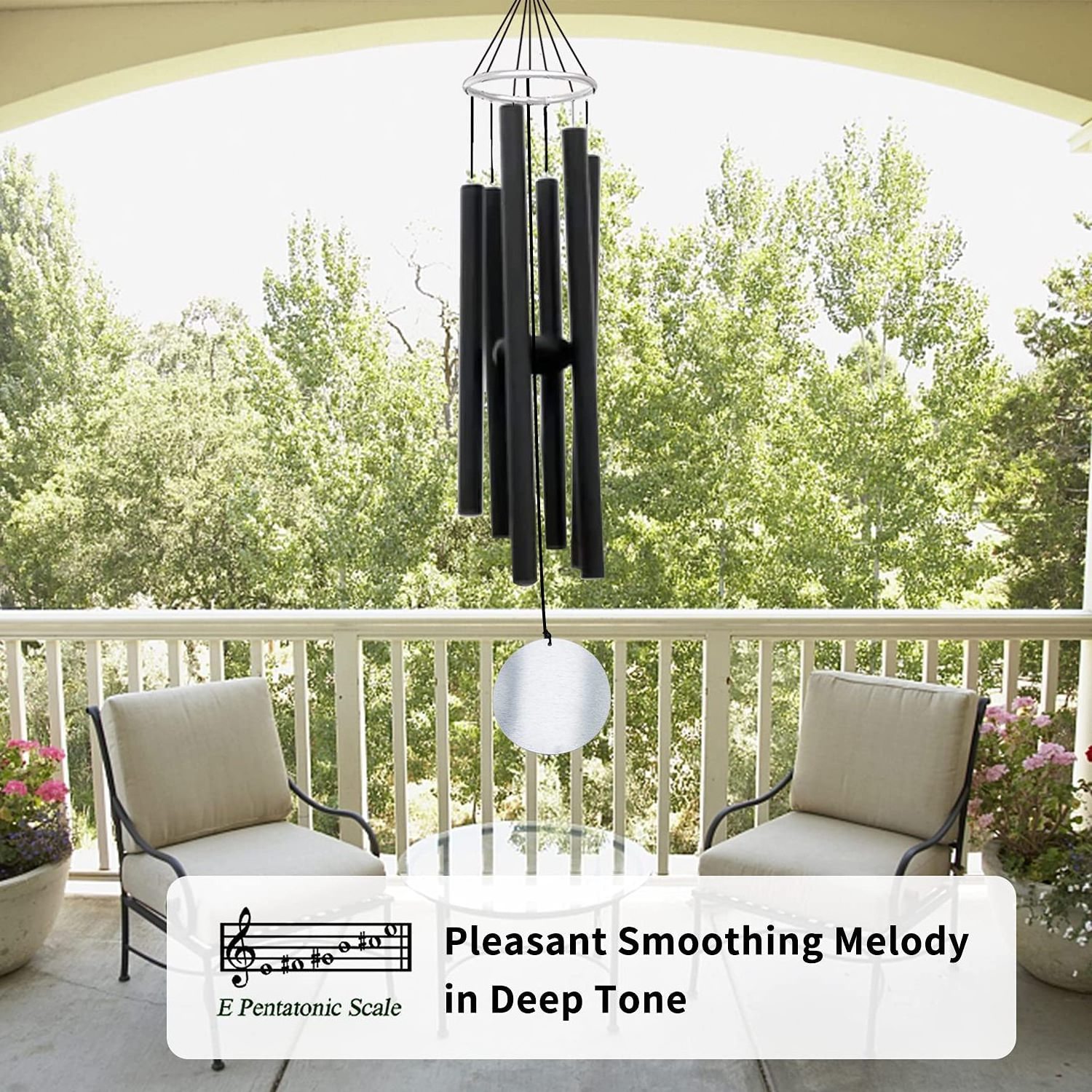 Garden Outside Large Deep Tone Wind Chimes, Sympathy Wind Chimes Outdoor Clearance, Memorial Wind Chimes with 6 Tubes