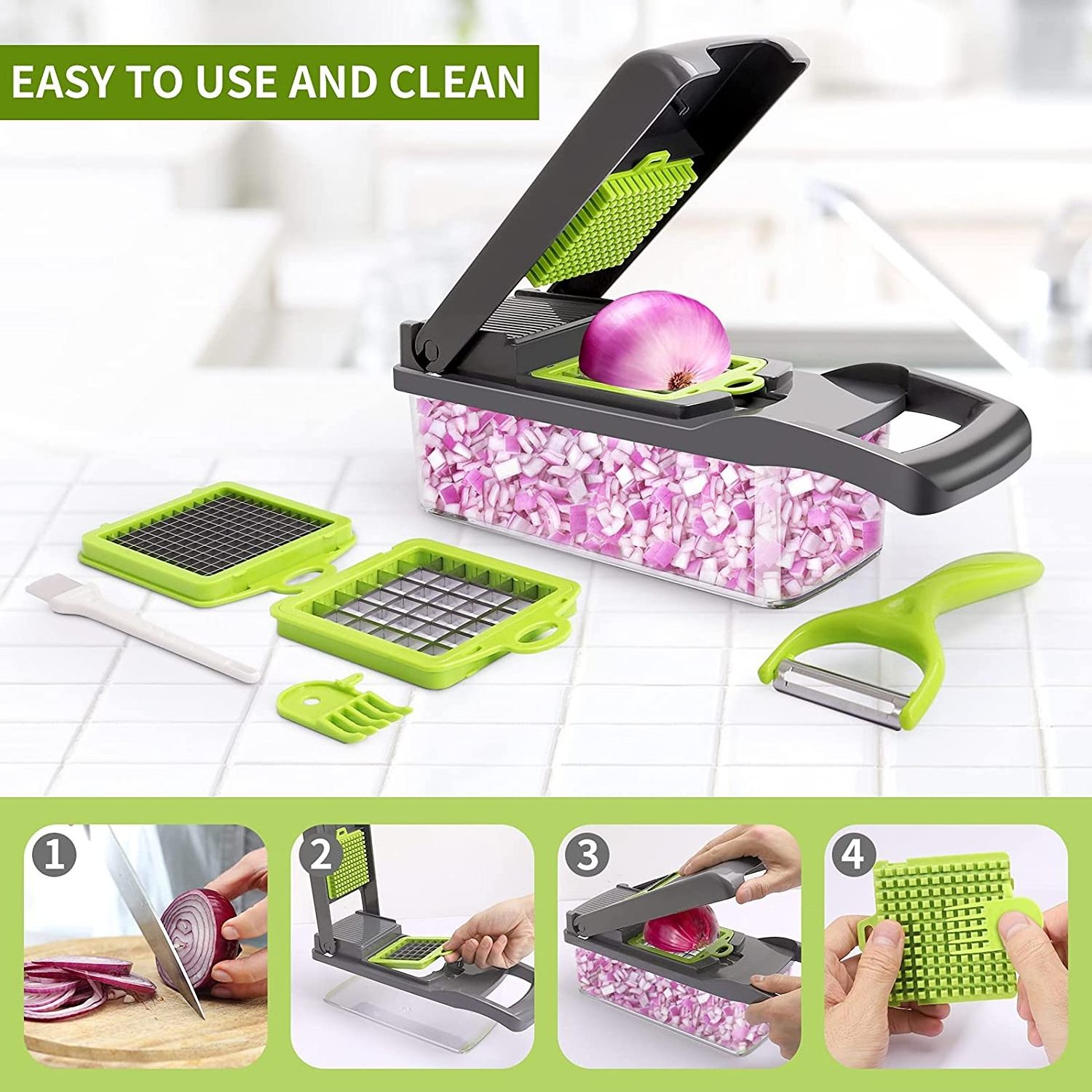 Vegetable Chopper All in 1 Vegetable Mandoline Slicer for Kitchen Pro Slicer Dicer Slicer Vegetable Cutter