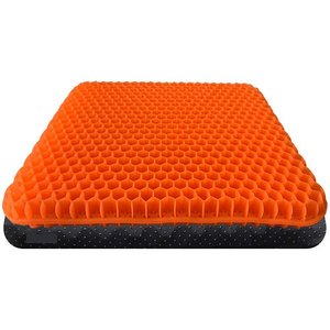 Bed Function pillow TPE silicone honeycomb Gel Seat Cushion Double Thick for Long Sitting with Non-Slip Cover