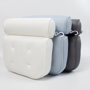 Breathable and washable bathtub pillow 3d bath pillow luxury spa bath pillow for tub with headrest