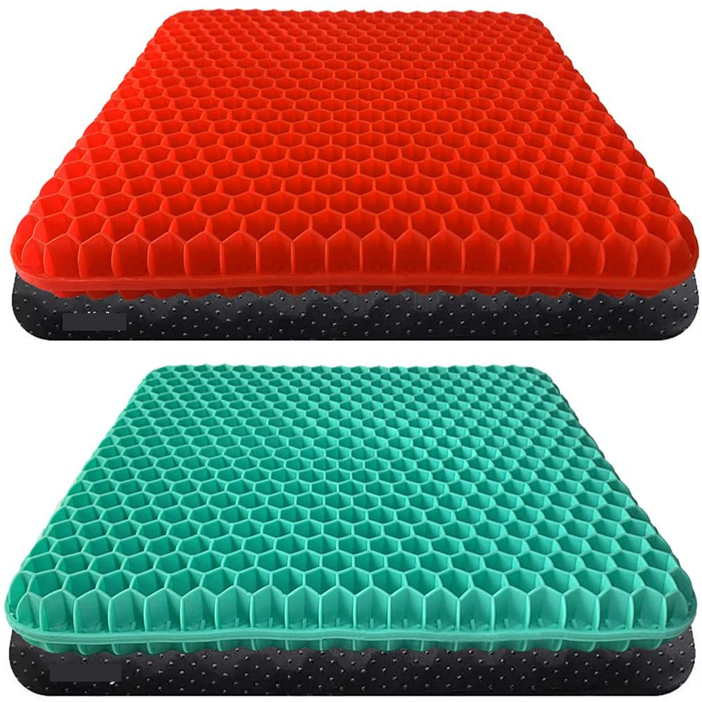 Bed Function pillow TPE silicone honeycomb Gel Seat Cushion Double Thick for Long Sitting with Non-Slip Cover