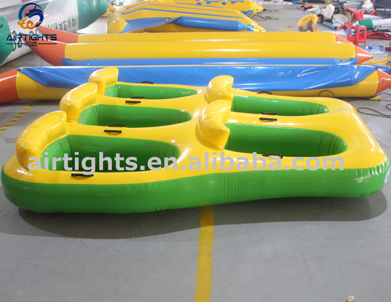 5 Persons Donut Boat Thick PVC Tarpaulin Towable Inflatable Water Tube Boat