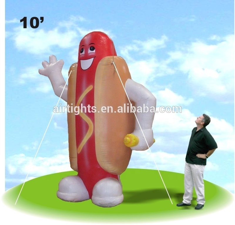 3 meters high good selling inflatable hotdog balloons inflatable sausage for promotions