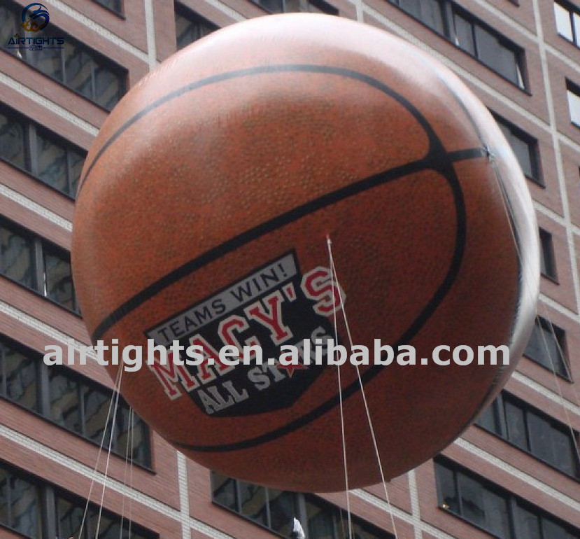 Fast Delivery Giant Sport Ball Flying Parade Inflatable Basketball Helium Balloon for Activities