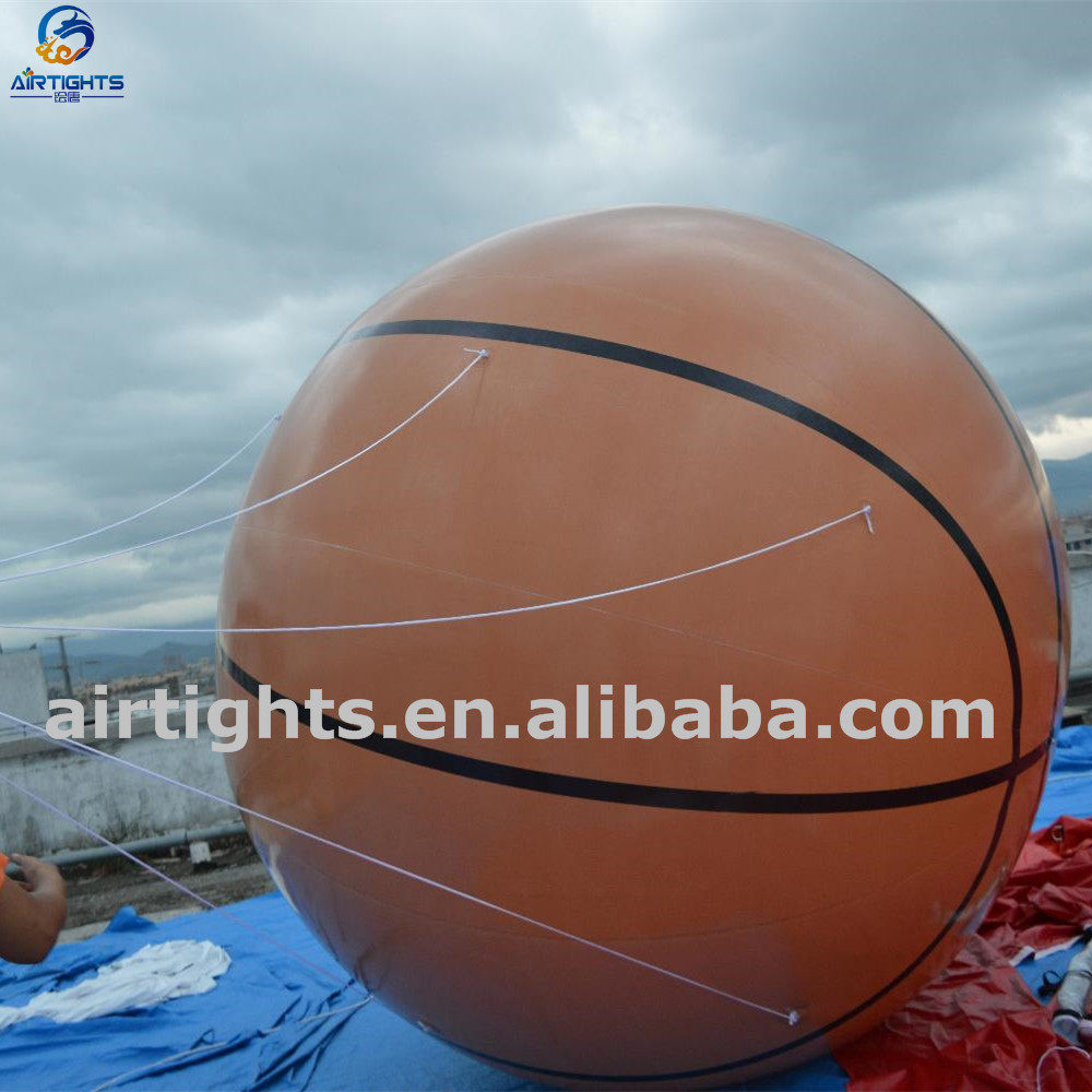 Fast Delivery Giant Sport Ball Flying Parade Inflatable Basketball Helium Balloon for Activities