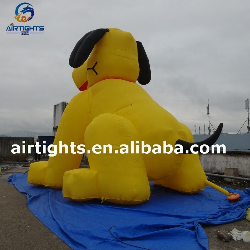 Good selling outdoor durable giant inflatable yellow dog balloon for activities