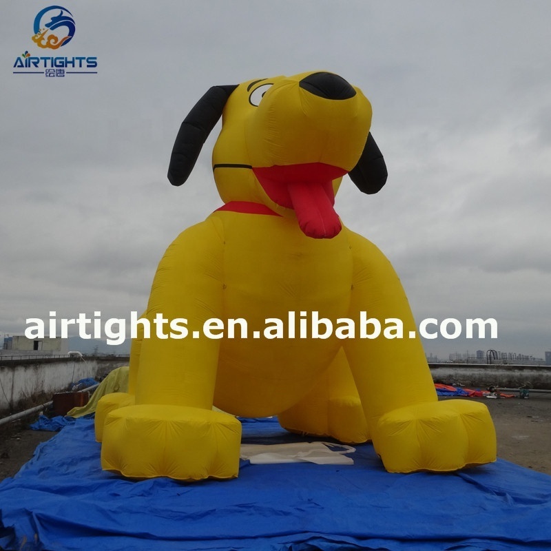 Good selling outdoor durable giant inflatable yellow dog balloon for activities