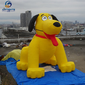 Good selling outdoor durable giant inflatable yellow dog balloon for activities