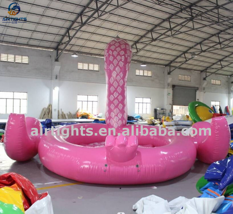 High Quality Thick PVC Tarpaulin Pool Lake Giant Inflatable Flamingo Float Island Water Toy