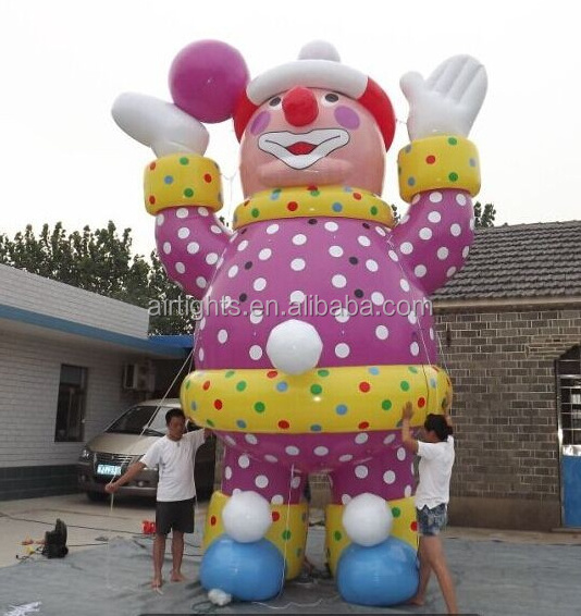 giant cheap flying inflatable clown, durable custom inflatable cartoon helium balloon for events