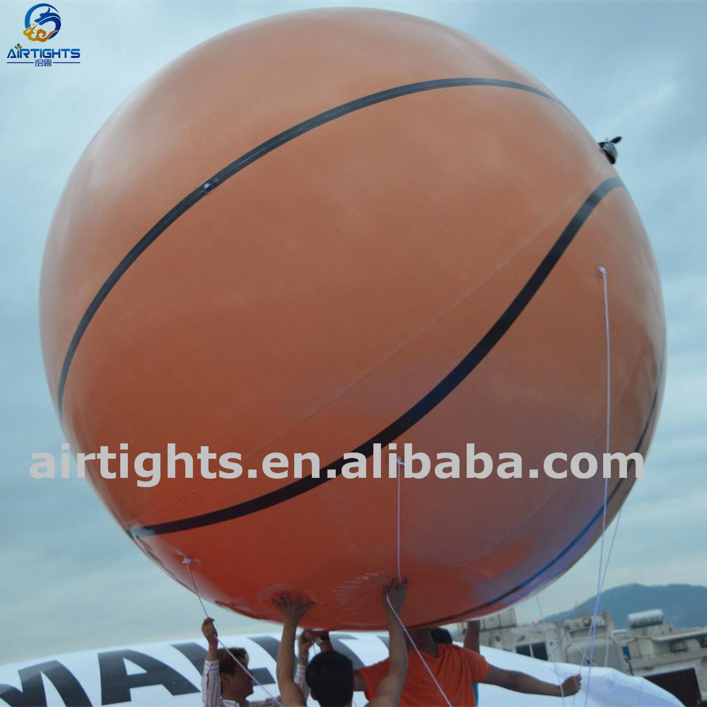 Fast Delivery Giant Sport Ball Flying Parade Inflatable Basketball Helium Balloon for Activities