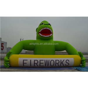 new arrival 6m high inflatable gorilla giant gorilla balloons with banners for firework promotions