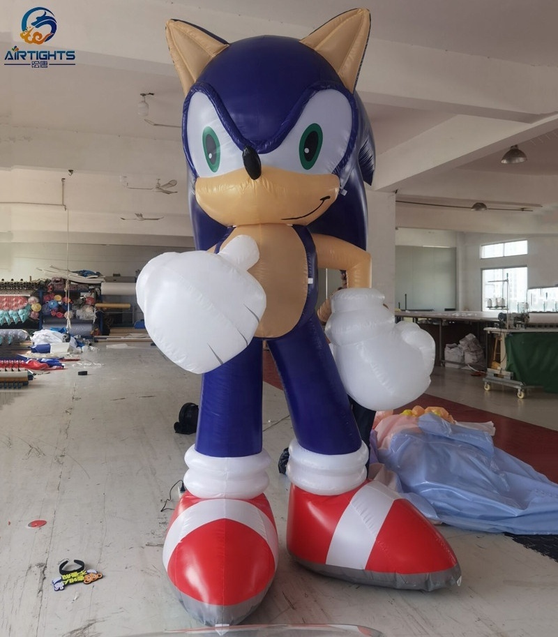 Professional Supply Factory Price Big Inflatable Sonic Cartoon Mascot Balloon for Events