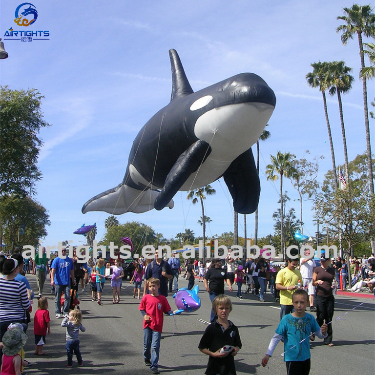 Giant Inflatable Whale Helium Balloon, Custom Flying Inflatable Animals Parade Balloons