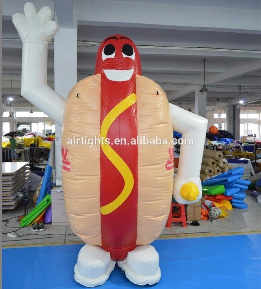 3 meters high good selling inflatable hotdog balloons inflatable sausage for promotions