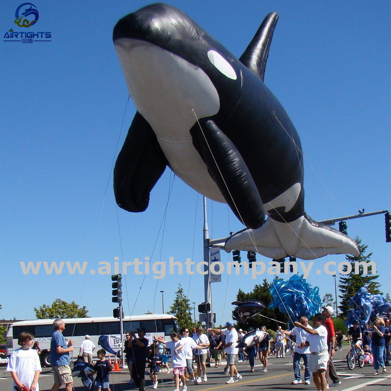 Giant Inflatable Whale Helium Balloon, Custom Flying Inflatable Animals Parade Balloons