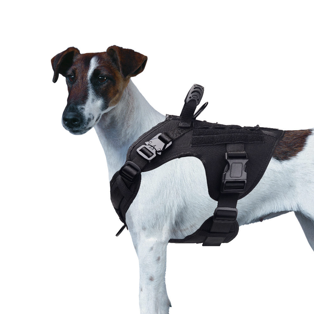 wholesale custom Personalized logo adjustable soft luxury breathable tactical Training dog vest backpack harness and leashes set