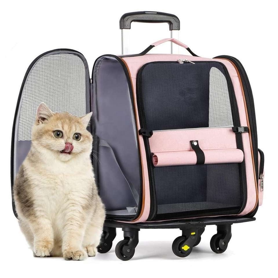 Hongju Factory  Pet Dog Carrier Stroller Cat 5 Wheels Travel Cart Detachable Luxury Big Larger Dog Pet Stroller for Dogs