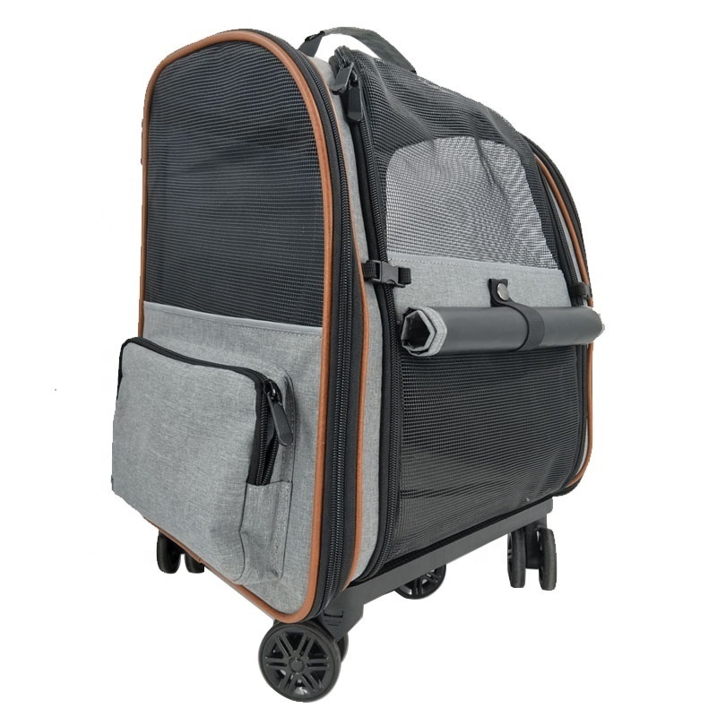 Hongju Factory  Pet Dog Carrier Stroller Cat 5 Wheels Travel Cart Detachable Luxury Big Larger Dog Pet Stroller for Dogs