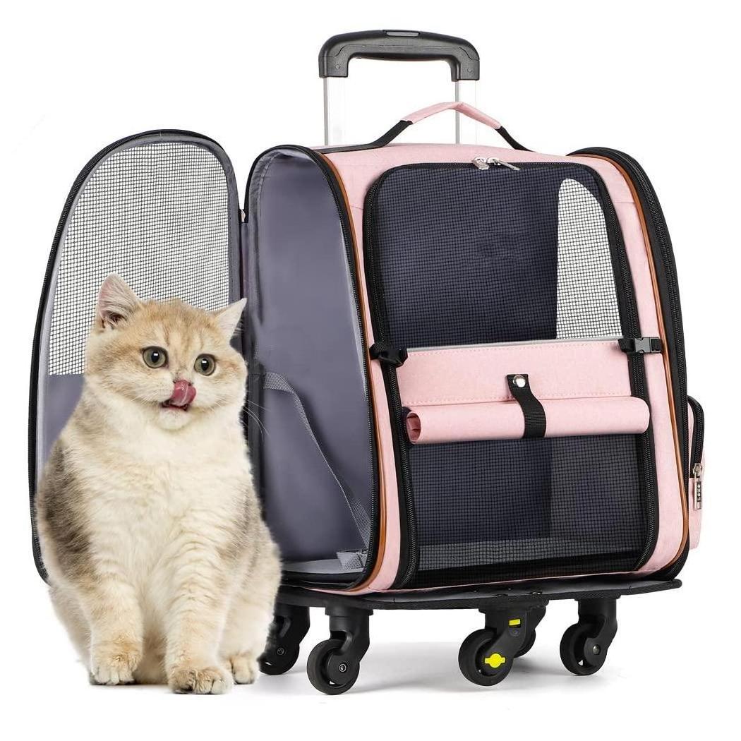 Factory Wholesale Pet Dog Carrier Stroller Cat 5 Wheels Travel Cart Detachable Luxury Big Larger Dog Pet Stroller for Dogs