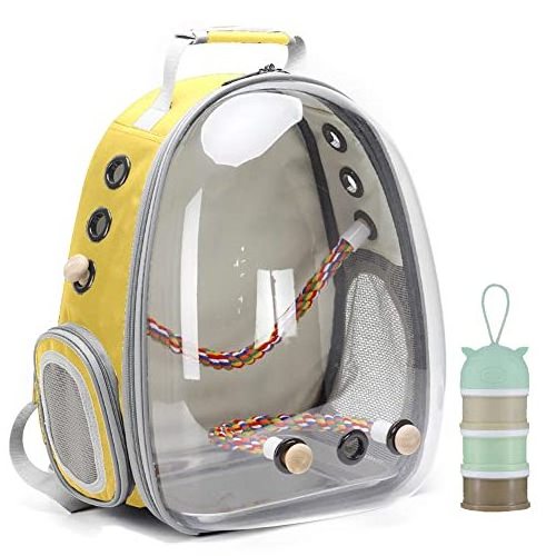 Pet  Carrier Cage  Bird Travel Backpack with Stainless Steel Tray and Standing Perch