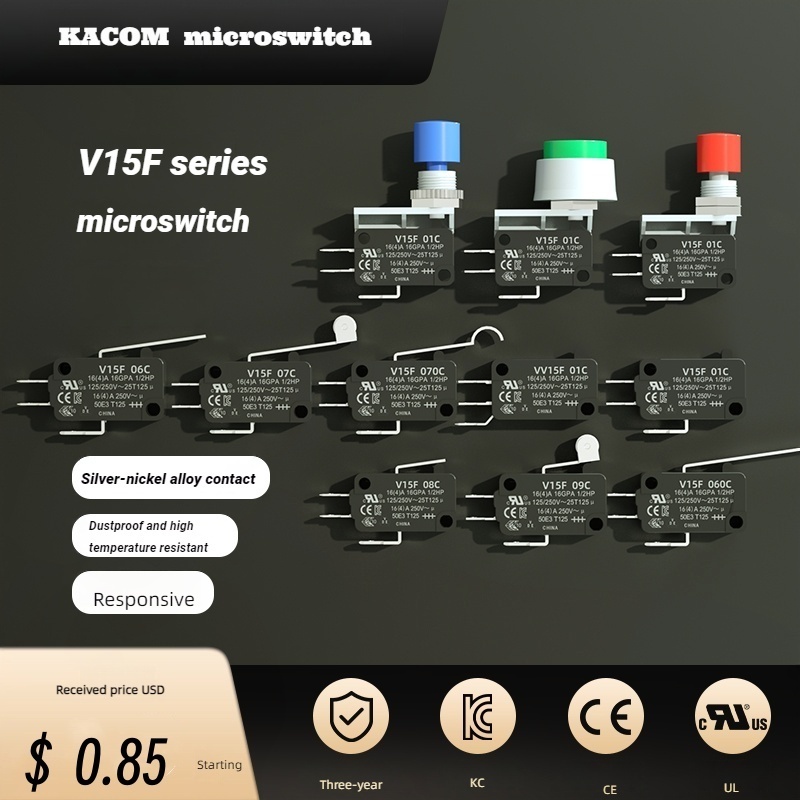 Mini Micro Switch NO/NC Micro Switches  15A 10A 250VAC Arc lever Snap Action Long lever type Roller lever type Microswitch