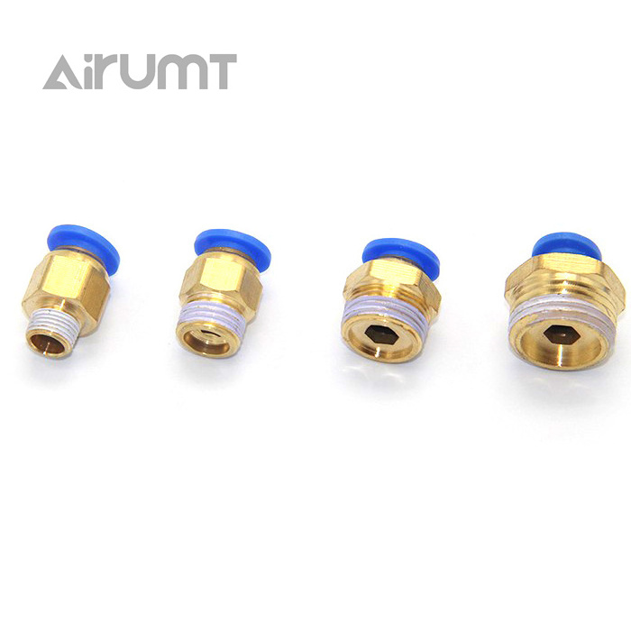 HOT AIRUMT PC Straight NPT/BSPT/G Thread  Push in fitting  Plastic air tube Connector Pneumatic Fittings PUSH TO CONNECT FITTING