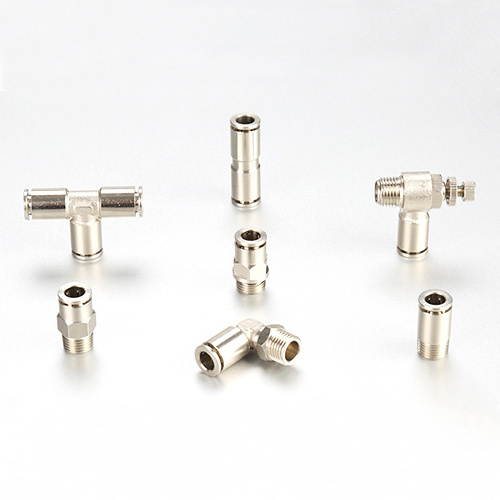 3 Way T Shape Tee Quick Connect Tube Fittings Copper Pneumatic Pipe Fittings