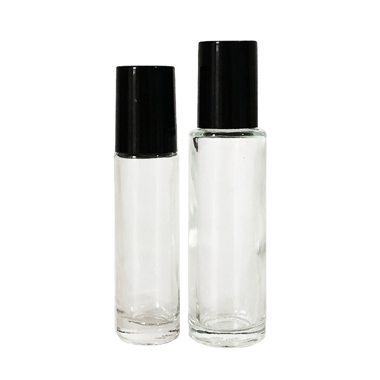 custom color essential oil bottle clear 10ml perfume oil roll on glass bottle  with roller ball