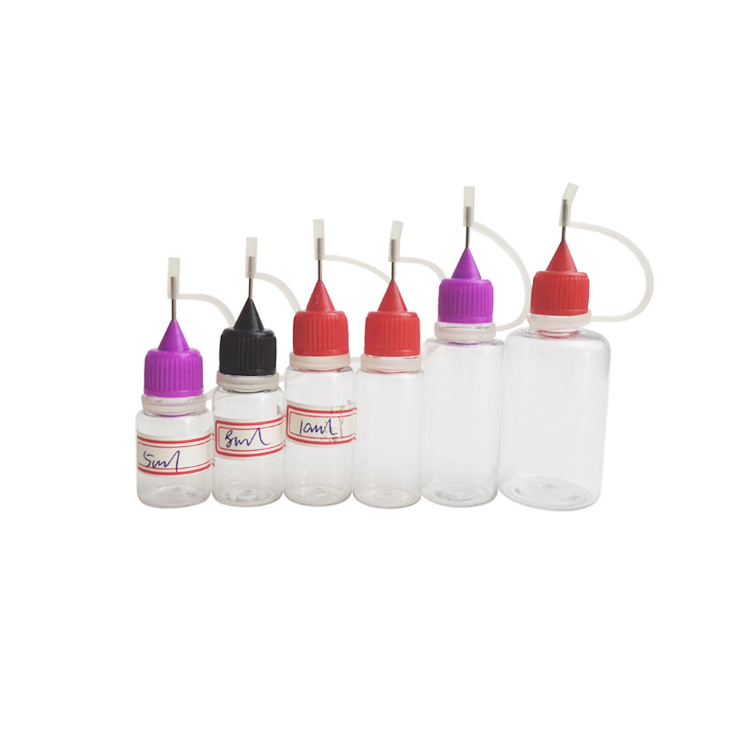 Free samples Transparent 5ml 8ml 10ml Mini Needle Tip Applicator Painting Glue Dropper Bottle PET Plastic Bottle