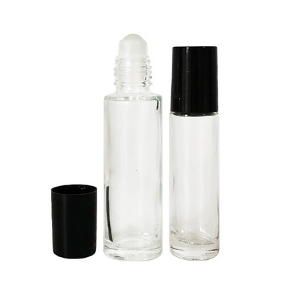 custom color essential oil bottle clear 10ml perfume oil roll on glass bottle  with roller ball