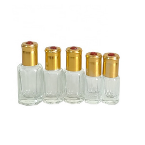 3ml 6ml 12ml Essential Oil Glass Octagon Roller Bottle anise Perfume Attar Fancy Roll On Bottles