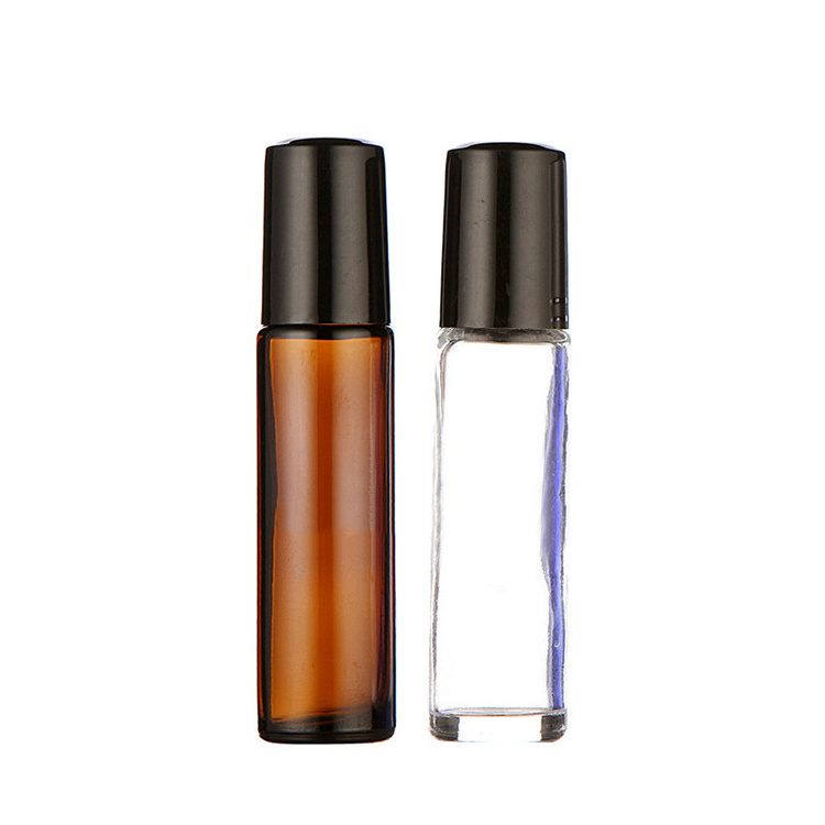 custom color essential oil bottle clear 10ml perfume oil roll on glass bottle  with roller ball