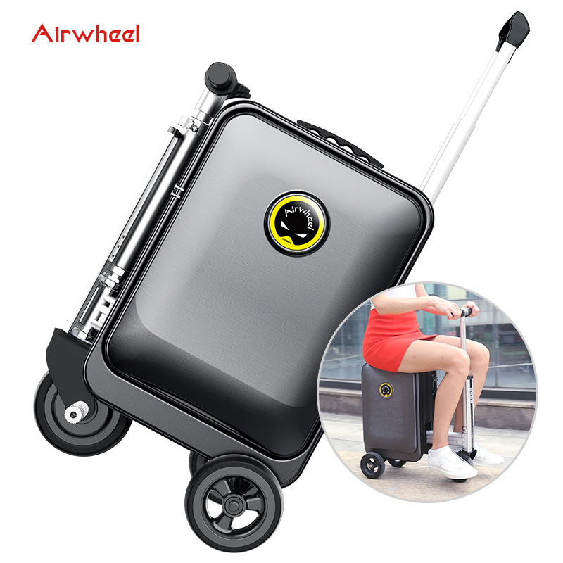 AIrwheel rideable suitcase black pink scooter suitcase Smart luggage carry on 2022 Social celebrity recommended luggage scooters