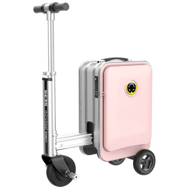 AIrwheel rideable suitcase black pink scooter suitcase Smart luggage carry on 2022 Social celebrity recommended luggage scooters