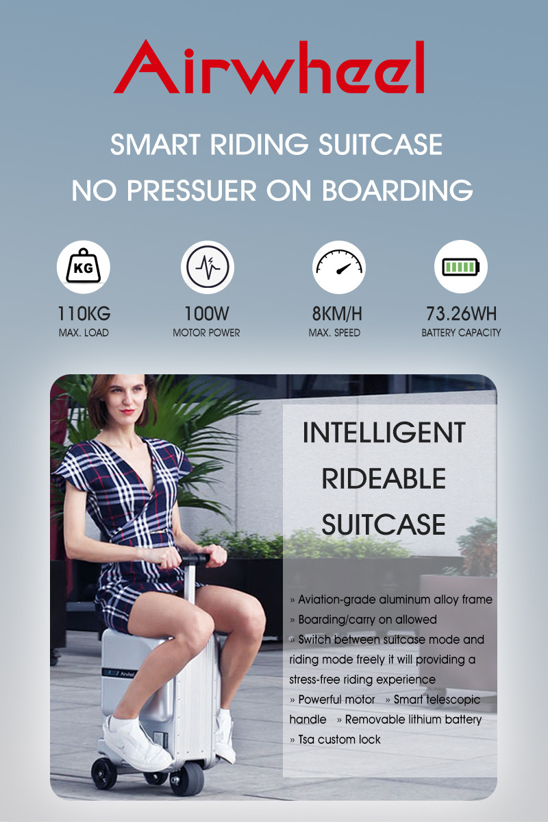 Airwheel SE3mini 20 inch carry on hard shell travel luggage small luggage with wheels Removable Power Bank Battery suitcase