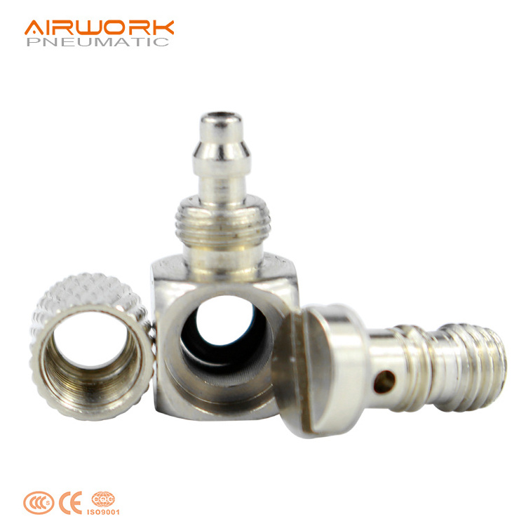 mini micro small Metal Pneumatic Joint fitting male elbow air push in fitting