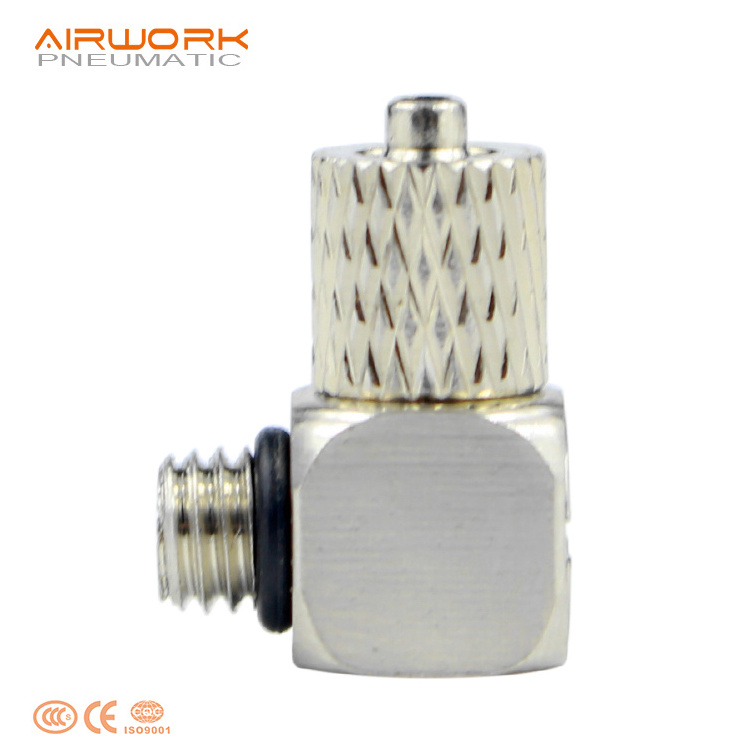 mini micro small Metal Pneumatic Joint fitting male elbow air push in fitting