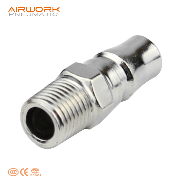 PM pneumatic mechanical male threaded straight steel pipe quick coupling pipe joints