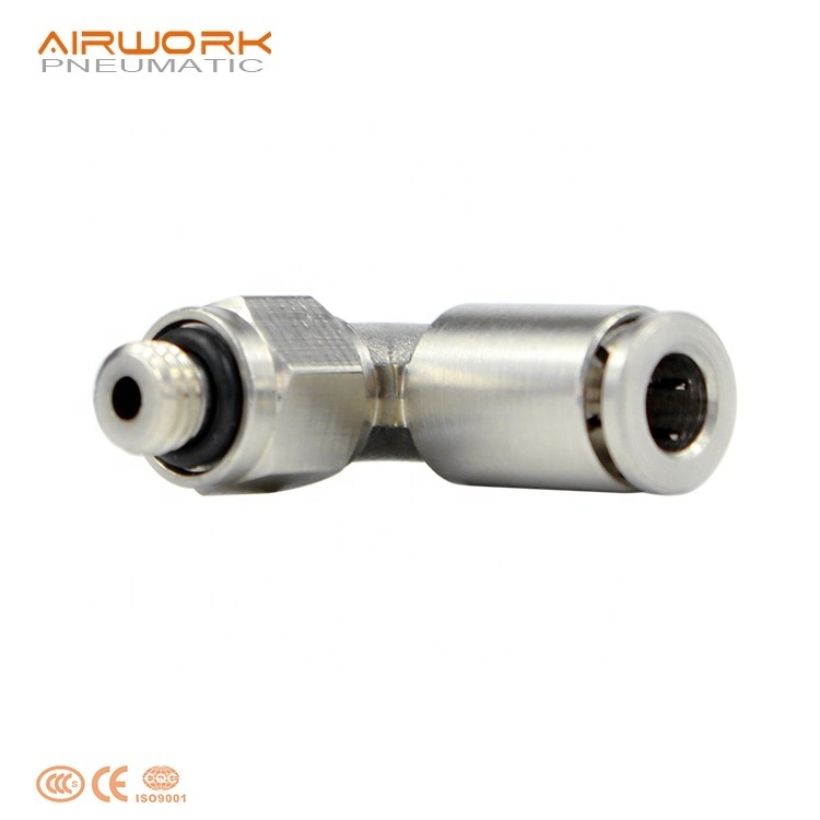 PL m5 90 degree connector mini elbow pneumatic brass joint air hose one-touch swivel  fittings with male thread