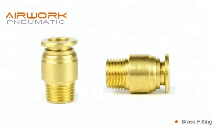 Nickel Plated Brass Copper Material Stainless Steel Pneumatic metal push-in Fittings Hose Connector