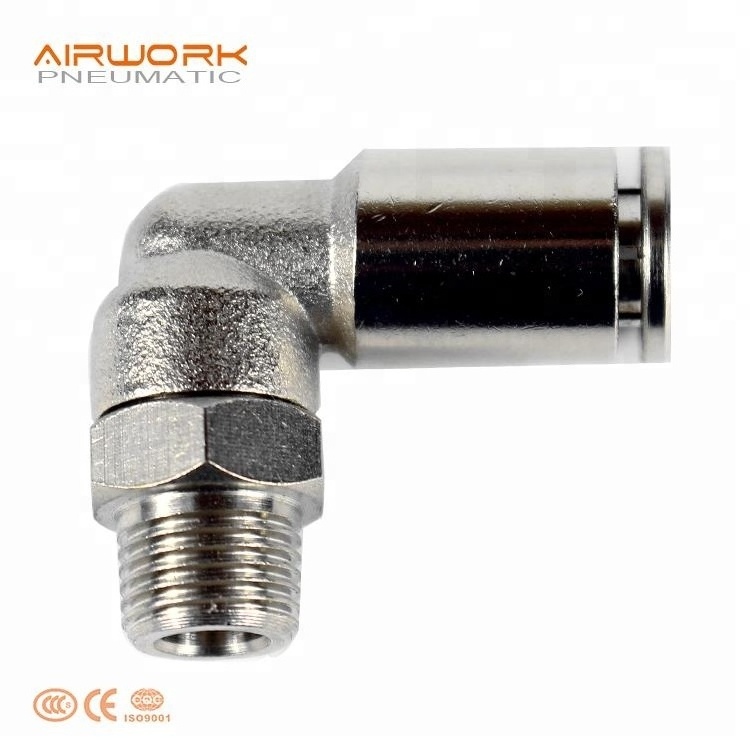 Nickel Plated Brass Copper Material Stainless Steel Pneumatic metal push-in Fittings Hose Connector