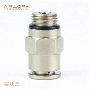 Nickel Plated Brass Copper Material Stainless Steel Pneumatic metal push-in Fittings Hose Connector