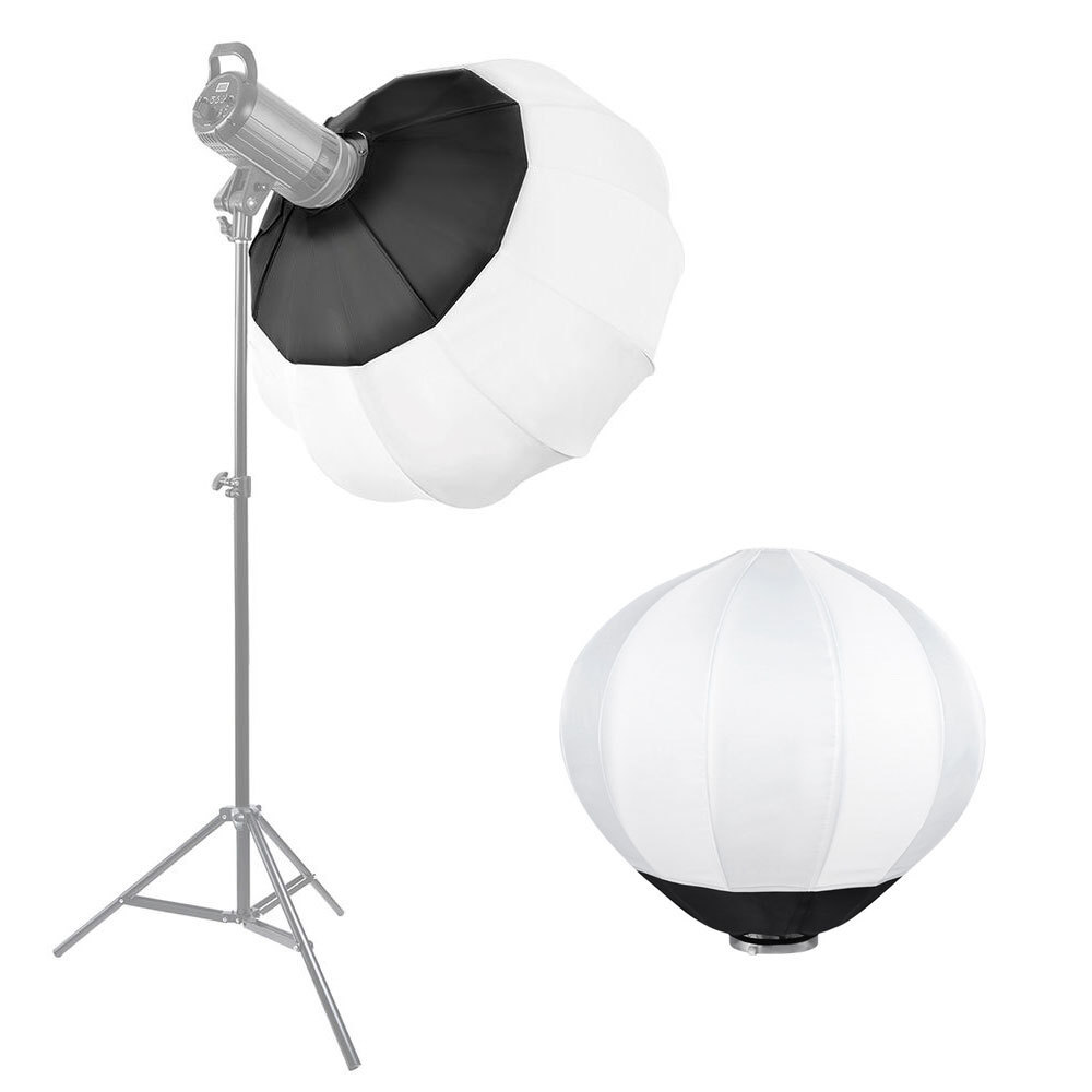 Lantern Softbox Spherical Collapsible Softbox Quick-Install with Socket for Studio Photography Video Lighting Accessory