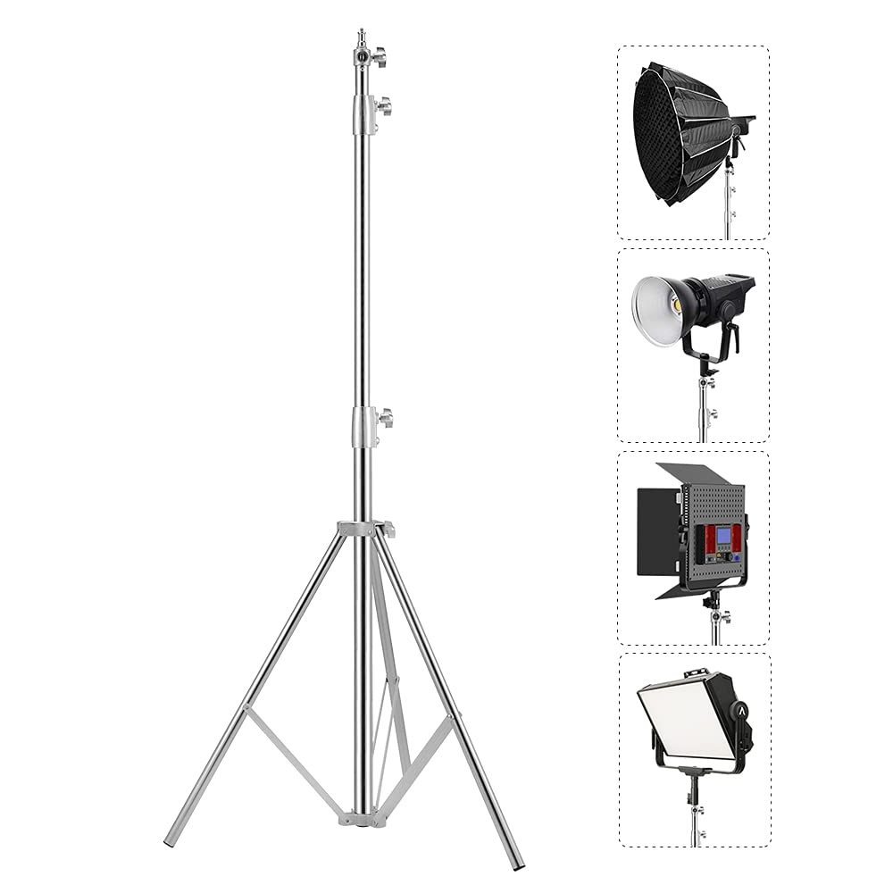 Stainless Steel Heavy Duty Photography Tripod Light Stand 2.8m Studio Lighting Tripod for Speedlight, Softbox, Umbrella