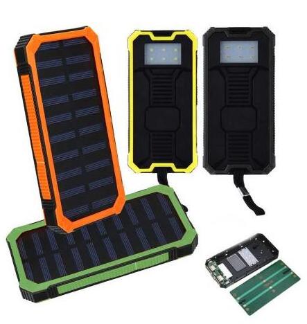 Dual 2 USB Fast Charger Portable 20000mAh Solar Power Bank Case Box DIY Kit Polymer battery case